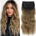 Clip in extensions hair extension brown brown like real hair cheap hair part extensions synthetic art hair for women long double weft hair part full head 4-pcs 50cm 200g r4/8a ombre goldblond