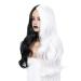 Buy Porsmeer Half Black Half White Curly Wig - Heat-Resistant Synthetic Costume Wig for Women & Girls - Perfect for Halloween - Buy Online on GoSupps.com