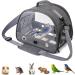 Ameurey Bird Carrier Small Bird Travel Carrier Cage with Stand Small Bird Cage for Travel Parakeet Carrier Bird Bag with Shoulder Strap Side Access Window (Grey) - Buy Online on GoSupps.com