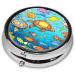Portable Turtle and Fish Round Pill Box Organizer | 3 Compartment Travel Pill Case for Easy Medication Management - Buy Online on GoSupps.com
