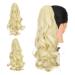 Gairyan ponytail extensions 45cm claw on ponytail hair part clip in extensions braid curly wavy lang hair part braid synthetic hair art hair hair extension for women (bleached blond) 45 cm bleached blonde