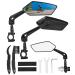Bicycle mirror HD 2 pieces universal bicycle backing mirror rear view mirror bicycle mirror 360 rotatable bike rear mirror for e-bike e-scooter rear view mirror compatible with all models (left + right)
