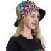 Retro Fashion 80s 90s Black Bucket Hat for Men Women | Funny Summer Beach Fishing Sun Hat | Packable Outdoor Fisherman Hat - Buy Online on GoSupps.com