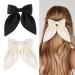 2PCS Soft Silk Bow Hair Clips for Women Girls | Cute Duckbill Bow Clips for Back to School & Wedding Party | Black & Off-White Hair Accessories - Buy Online on GoSupps.com