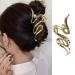 Gold Wave Pearl Hair Clip - Luxury Snake Design for Women | Irregular Acrylic Claw Clip for Thick/Thin Hair | Stylish Hair Accessory for Girls - Buy Online on GoSupps.com