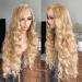 LOLYDEER Honey Blonde 32 Loose Wave Synthetic Lace Front Wig | Brown Blonde Mix | Pre-Plucked | HD Lace | 150% Density - Buy Online on GoSupps.com