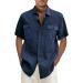 Buy Men's Short Sleeve Reversible Summer Shirt - Casual Hawaiian Beach Shirt with Button Placket & Pockets | Lightweight Vacation Tees in XL & Marine Colors - Buy Online on GoSupps.com