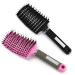 2 pieces of hair brush (black and pink) wild boar bristle hairbrush hair brush without ziepen can distribute hair oil smooth frizz breathable and accelerate pink pop brush brush