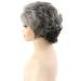 Short Gray Pixie Cut Wig for White Women - Silver Grey Curly Wig with Bangs - Buy Online on GoSupps.com