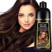 Dark Brown Hair Dye Shampoo for Women & Men 3 in 1- Hair Color Shampoo Hair Dye Shampoo for Gray Hair Instant Hair Coloring Shampoo 500ML (Dark Brown)