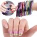 Nail Pen Designer Stamp Nail Art Tool with 15pcs Nail Painting Brushes Nail Dotting Tool Nail Foil Manicure Tape Color Rhinestones for Nails - Buy Online on GoSupps.com