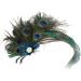 Women Girls Peacock Feather Hair Clip Retro Wedding Carnival Party Hairpin