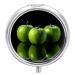 Pill Box Pill Case 3 Compartment Travel Pill Box Three Green Fruits Printing Small Pill Box Portable Medicine Pill Case Pill Organizer for Purse & Pocket for Travel Handbag (Round)
