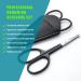 Comfort-Grip Small Scissors Set for Facial Hair Grooming - Eyebrow, Nose, Mustache, Beard, Eyelashes, Ear, Nail Trimming Kit - 2PCS Black Clippers with Safety Tips and PU Cover - Buy Online on GoSupps.com
