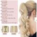 SEGOHAIR Claw Clip Ponytail Hair Extensions Human Hair 18 Inch Ponytail Extension Natural Real Hair Straight Remy Hair Extensions-Bleach Blonde(125g) - Buy Online on GoSupps.com