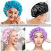 Silk Satin Bonnet Pack of 2 - Blue Purple Reversible Shower Cap for Sleeping - Buy Online on GoSupps.com