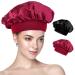 Silk Bonnet silk hood for sleeping 2 pieces of satin hair hood made of silk hair wrap sleeping hats for women and girls (black red) black & red