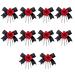 ZONEBEST Hairs Clip 10Pcs Eye Catching Hairpins Halloween Theme Party Essential Skeleton Hand Bone Rose Bowknot Hair Clip Accessories Red