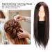 Premium Hairdresser Training Head - High-Temperature Fiber for Cutting Weaving Dyeing | Dark Brown Makeup Practice Doll - Buy Online on GoSupps.com