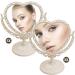 D&X 7-Inch Lovely Heart Mirror | 360 Rotation Double Sided Magnifying Makeup Mirror | Bathroom Bedroom Vanity | Cute Vintage Design (Beige Heart-Shaped) - Buy Online on GoSupps.com