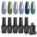 Beetles 6 Colors Gel Nail Polish Set - Snow Mountain Collection Grey Nude Blue Glitter Green Gel Polish Kit Soak Off Nail Uv Lamp Winter Gel Nail Kit Manicure Kit Salon Nail Art Design