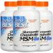 Doctor's BEST (3 Pack Glucosamine Chondroitin MSM with OptiMSM 240 Veggie Caps 3 Count (Pack of 1)