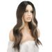 Fine Long Curly Wig - 55 cm Brown Mixed Blonde Synthetic Wavy Wig for Women | Perfect for Parties - Buy Online on GoSupps.com