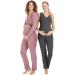 Herzmutter Maternity Homewear Set - 3-Piece Nursing Pyjamas - Pregnancy Wellness Set - Dark Blue - Size S - Buy Online on GoSupps.com