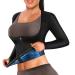 Sauna Suit for Women Weight Loss Sauna Shirt for Women Sweat Jacket Long Sleeve Sweat Vest Fitness Shaper Zipper Workout Top Blue Medium