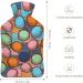 Color Circles Hot Water Bottle with Plush Cover - Hand Warmer for Adults & Kids | 26.5x15.3cm - International Shipping Available - Buy Online on GoSupps.com