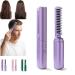 2024 Latest Hairdressing Comb Rechargeable Mini Hair Straightener Wireless Electric Hot Comb for Black Women Hair Portable Hair Straightener Cordless (Purple)