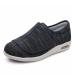 Adjustable Mens Diabetic Slippers Wide Air Cushion Lightweight Walking Shoes Comfort for Elderly Comfortable Orthopedic Wide Footwear for Arthritis Fasciitis Swollen Feet ( Color : Black grey  Siz