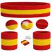 ONUPGO 6-Piece Sweatbands Set for Gym & Sports - 2 Headbands & 4 Wristbands for Workout, Yoga, Football, Basketball - Red/Yellow/Red - Buy Online on GoSupps.com