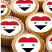 Syria Syrian Flag hearts style 24 pre-cut edible party decorations Wafer Paper Cupcake Topper Cake