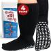 Hospital Socks Extra Wide Socks for Swollen Feet Socks for Swollen Ankles and Feet Diabetic Socks 4 Pairs Black