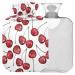 Naanle mature cherry berries heat bottle with cover transparent hot water bottle 2l large hot hot water bottle for bed hand feet warmer pain relief heat and cold therapy