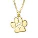 Initialee alphabet a-z petite dog cat pet kitten puppy paw pod paw pod necklace animal jewelry for women teen polished rose yellow gold plates .925 sterling silver adaptable gold y