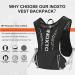 INOXTO Hydration Vest Backpack with 1.5L Water Bladder Bag - Lightweight Water Pack for Running, Hiking, Cycling - Black/White - Buy Online on GoSupps.com