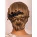 Kercisbeauty Black Rhinestones Beads Hair Comb for Wedding Brides Small Cute Handmade Hair Piece for Prom Special Events Women Girls Gothic Jewelry