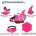 Fragralley Dog Life Jacket Shark Vest | Adjustable Ripstop Safety Vest for Dogs | Superior Buoyancy & Rescue Handle | Small Medium Large Dogs | Swim, Pool, Beach, Boating | XS Pink-Wave Shark - Buy Online on GoSupps.com