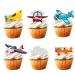 18pcs Airplane Cupcake Toppers for Boys Girls Baby Shower Airplane Happy Birthday Party Decorations Glitter Cloud Travel Themed Time Flies 1st Party Supplies