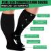 GET-FA 3 Pairs Plus Size Compression Socks for Women and Men - XXL Wide Calf - 20-30mmHg Support for Circulation - Black - Buy Online on GoSupps.com