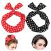 2 Pieces Women Chiffon Head Wrap Polka Dot Headscarf Paisley Headbands Cross Elastic Stretch Dot Hairband for Girls and Ladies