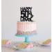 Grad ao Level 50th Birthday Cake Topper for Man Video Game Decoration Funny Husband 50 Fabulous and Happy Fifty Party Handmade (Black) Black Glitter - Buy Online on GoSupps.com