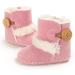 EDOTON Baby Warm Booties with Button Design | Soft Non-slip Sole Snow Boots for 0-6 Months | Pink - Buy Online on GoSupps.com