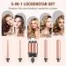 Locken Bars 3 Barrels Curling Iron Set - 5 in 1 Adjustable Temperature Ceramic Curlers with Fast Heating Glove & Clips - New Rose Gold for Large Petropes - Buy Online on GoSupps.com
