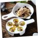 Mikinona 1pc Baked Snails Escargot Dish for Kitchen Server Dish Tableware Plate Escargot Cooking Mushroom Snail Dish Snail Bakeware Escargot Baking Ceramics Food Server Disk White 17X2.9CM White - Buy Online on GoSupps.com