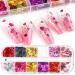 24 Colors Heart Nail Glitter Sequins Set - Holographic 3D Laser Confetti for Acrylic Nail Art - Buy Online on GoSupps.com