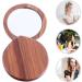 Beaupretty Portable Cosmetics Mirror | Compact Pocket Mirror with Wooden Frame | Personal Handheld Makeup Mirror for Travel - Buy Online on GoSupps.com