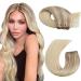 Moresoo Blonde Weft Hair Extensions Real Human Hair Ash Blonde to Medium Blonde with Platinum Blonde Sew in Hair Extensions Double Weft Human Hair Extensions 16 Inch 100g/Pack #18/22/60 16 Inch(Pack of 1) WEFT #18/22/60